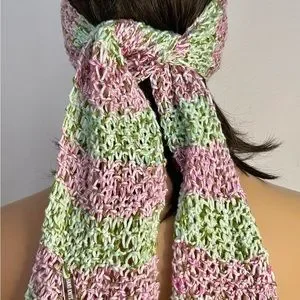Hand Knits 2 Love Cotton Headband Bandana Scarf Flowers Pearls Designer Hip Boho Hand Knits 2 Love Cotton Bandana Scarf Headwrap Headband  main image 4